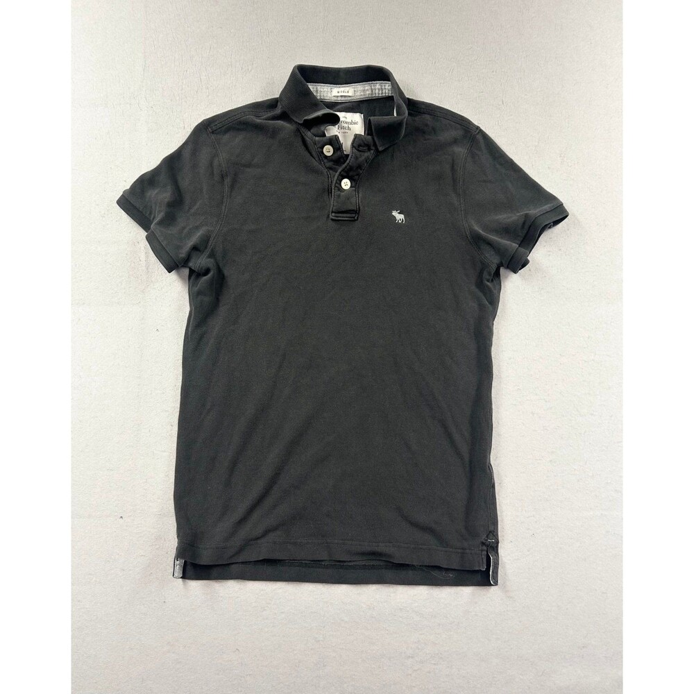 Abercrombie & Fitch Muscle Polo Shirt Black Medium